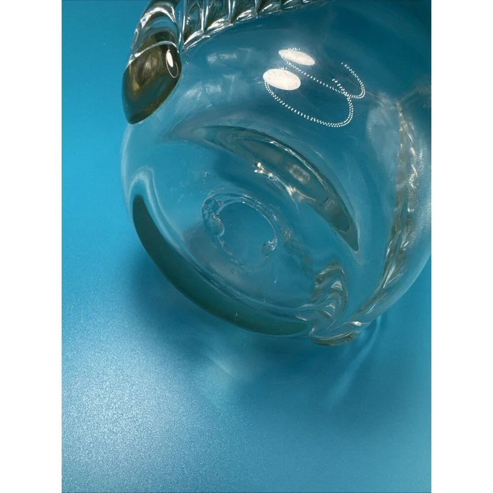 VNT Braided Glass Vase Handblown Clear W/ Slight Green  Tint 7.5”
